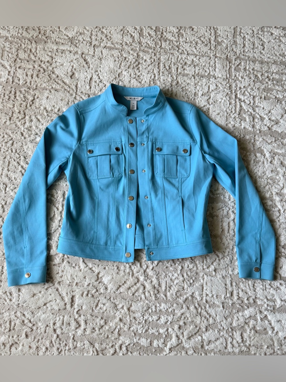 NWOT White House Black Market Turquoise Button-Front Jacket